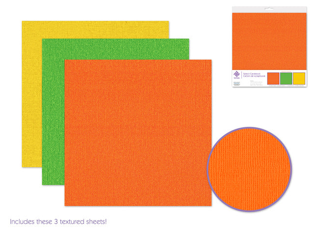 12" x 12" Scrapbook Paper - Assorted Colours - Pack of 3 Sheets