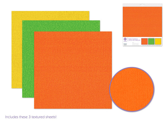 12" x 12" Scrapbook Paper - Assorted Colours - Pack of 3 Sheets