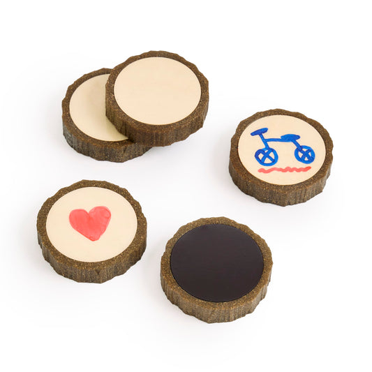 Magnetic Write-On Wood Cookies - 30 Pieces