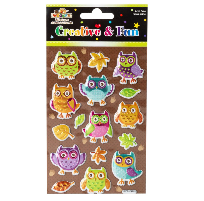 Puffy Owl Stickers