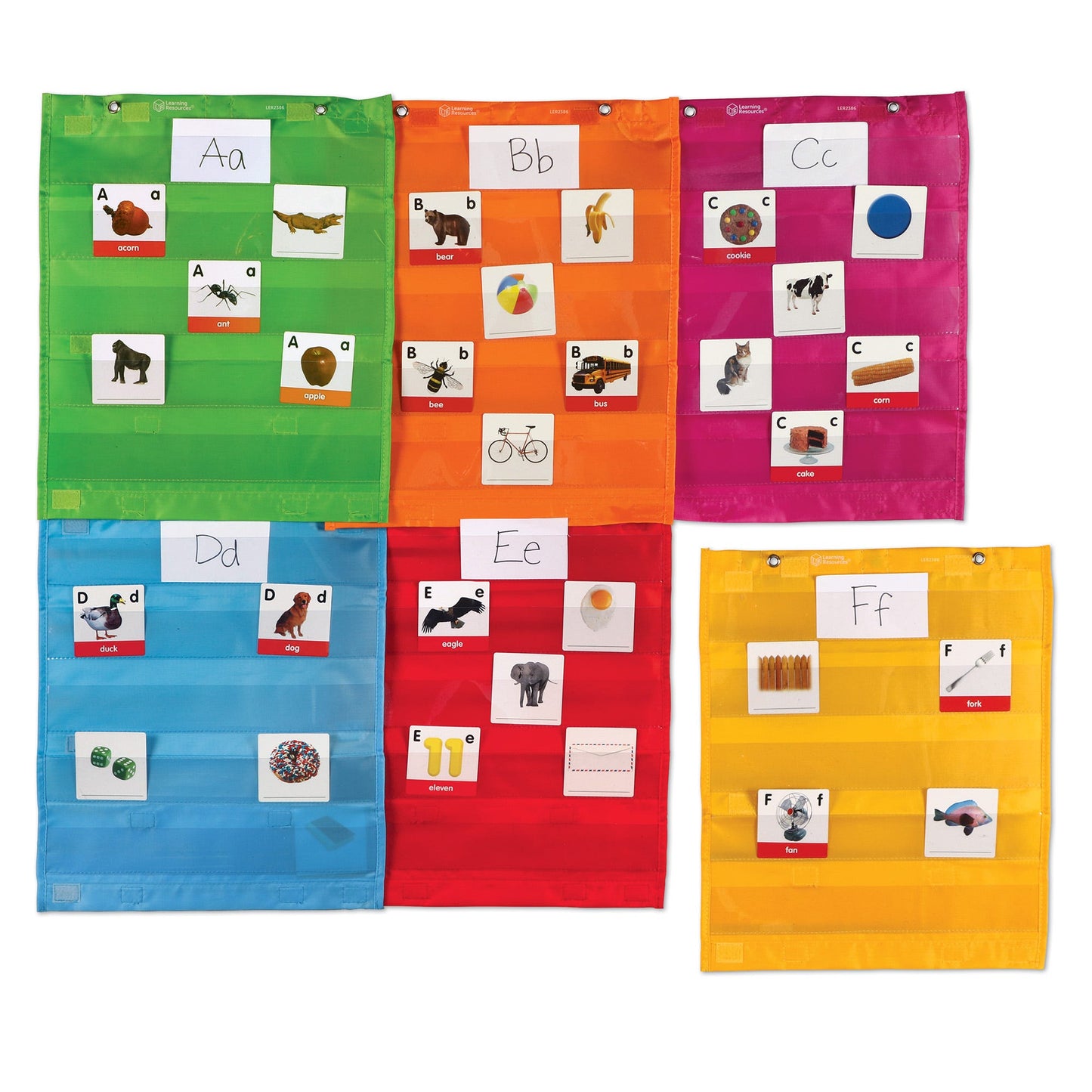 Magnetic Pocket Chart Squares, Set of 6