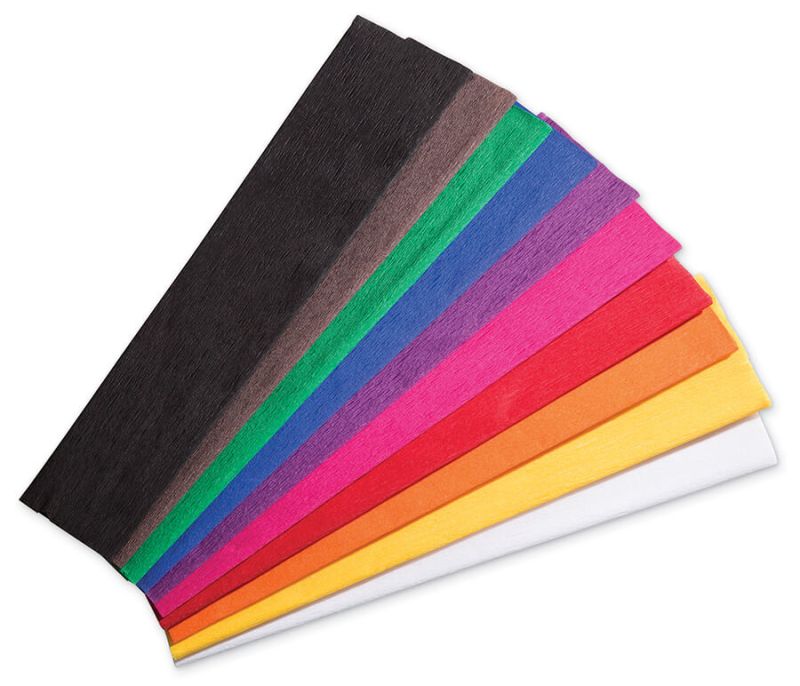 Crepe Paper - 10 Pack - Assorted Colours - 20" x 7.5"