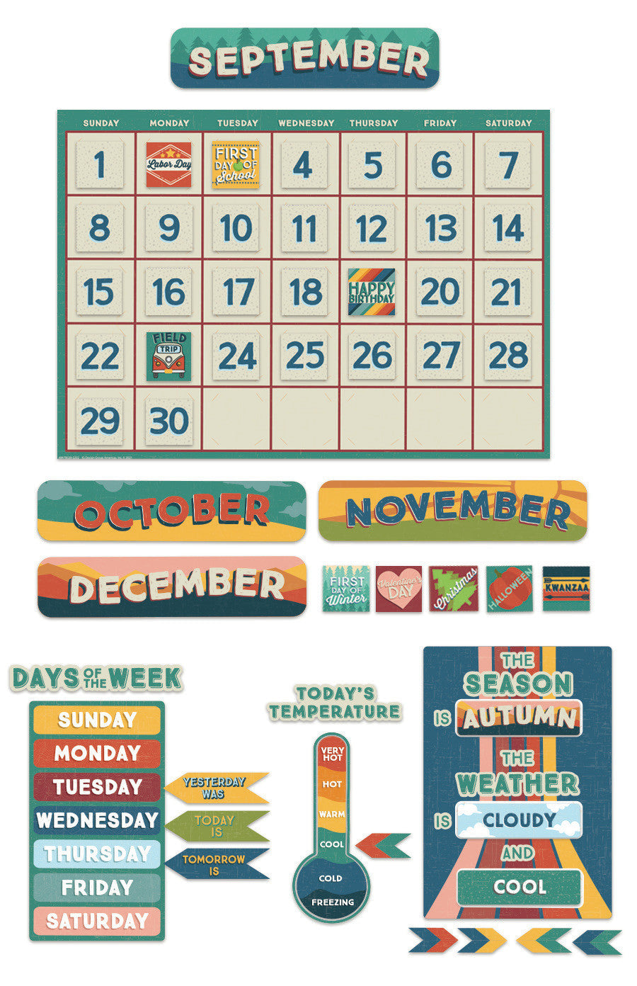 Adventurer Calendar Bulletin Board Set