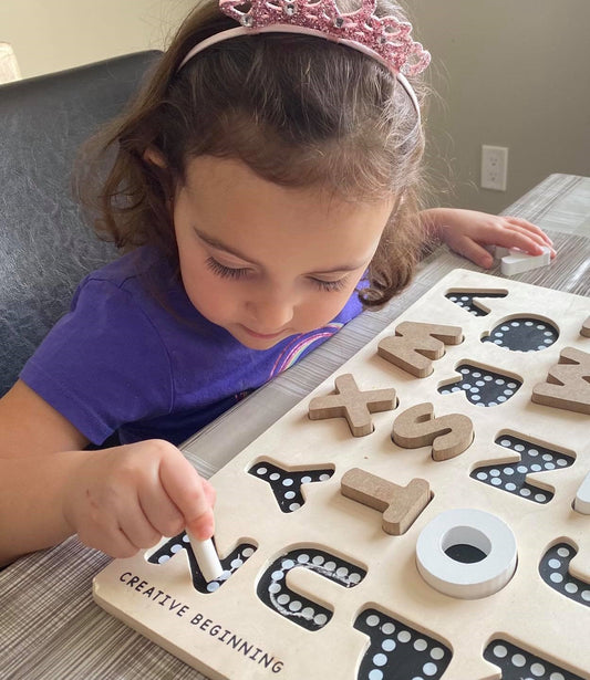 Alphabet Uppercase Puzzle - Chalkboard