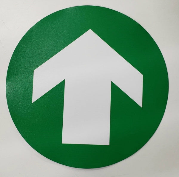Arrow Round Sign Green 12" Sticker