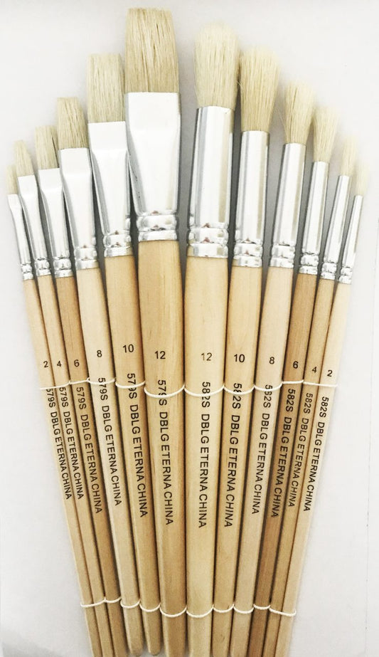 Assorted Short Handle Brushes (Set of 12)