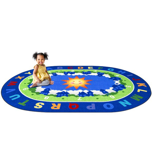 A Beautiful Day For Learning- Oval Classroom Rug