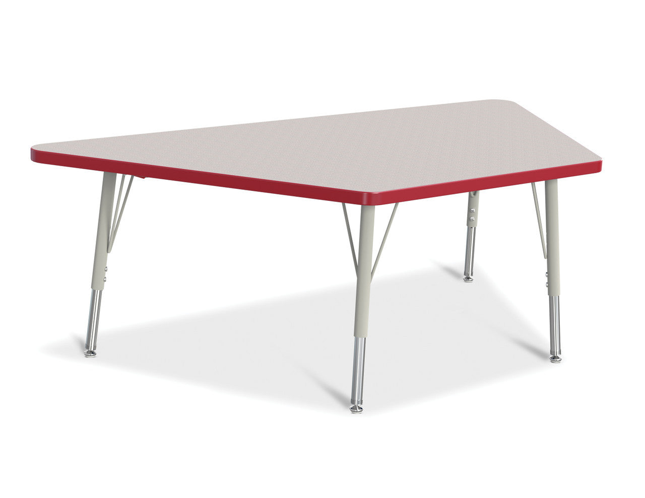 Berries Table Trapezoid 48" x 24" (Grey Top/Red Trim)