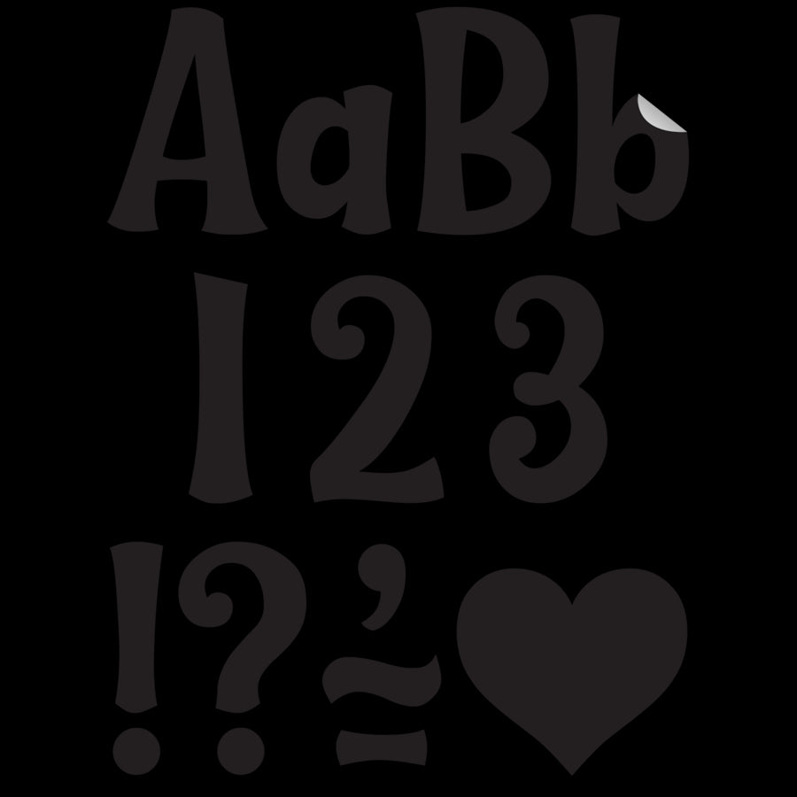 Black 4" Wild Whimsy Self-Adhesive Letters Combo Pack