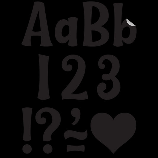 Black 4" Wild Whimsy Self-Adhesive Letters Combo Pack