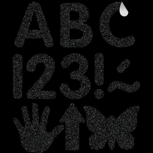 Black Glitz 2" Classic Self-Adhesive Letters Uppercase