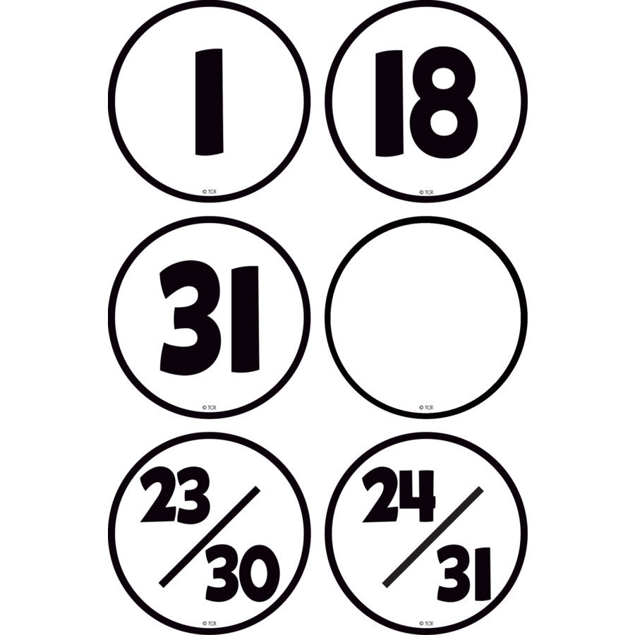 Black & White Calendar Days