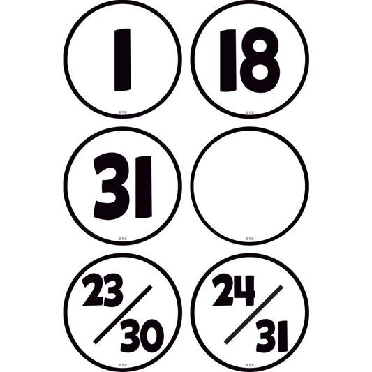 Black & White Calendar Days