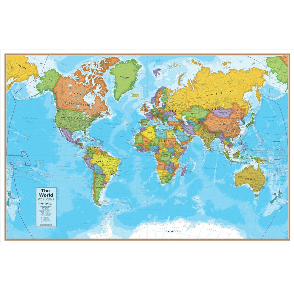 Blue Ocean Series World Wall Map