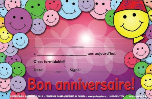 Bonne Anniversaire! Certificate (32/pk)