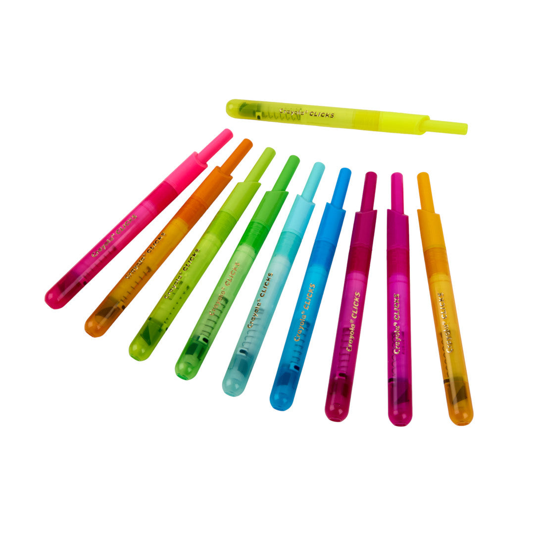 Clicks Retractable Markers Neon - Pack Of 10