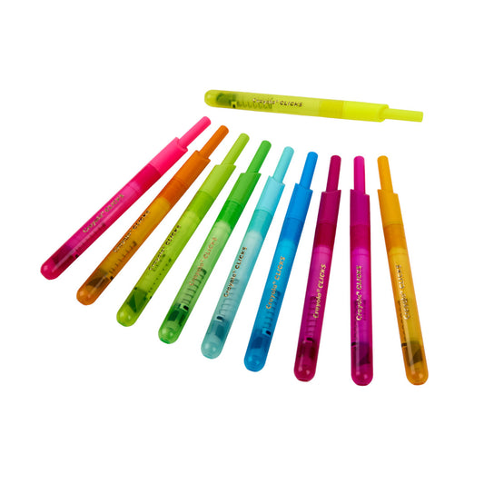 Clicks Retractable Markers Neon - Pack Of 10