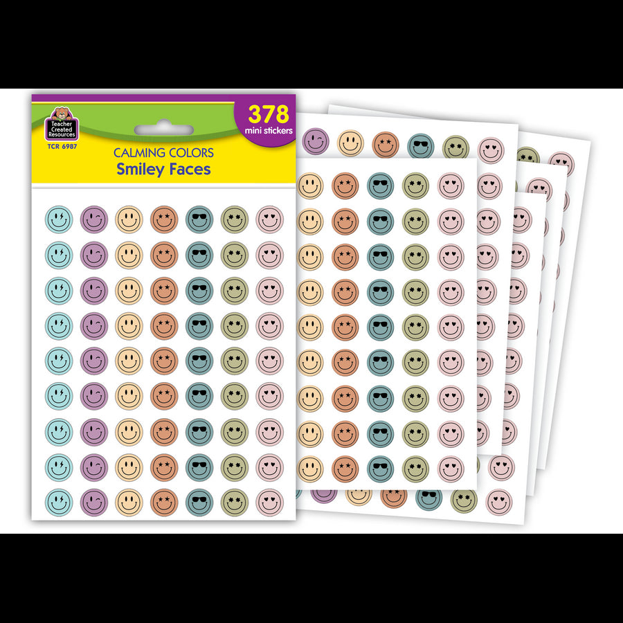 Calming Colors Smiley Faces Mini Stickers