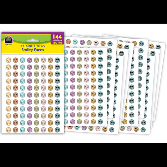 Calming Colors Smiley Faces Mini Stickers Valu-Pak