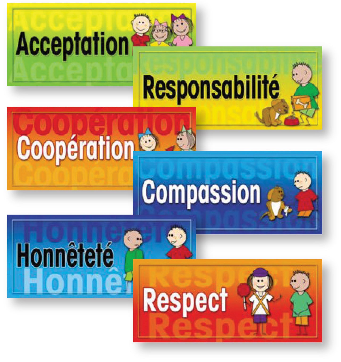 Character Education Charts - Set of 6