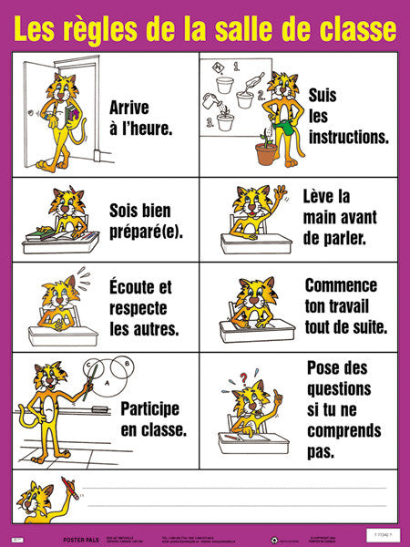 Charts - Les regles de la salle de classe
