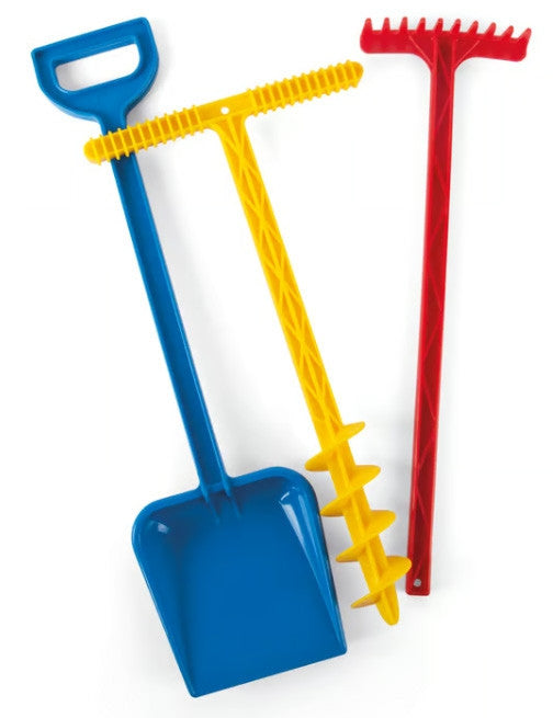Classic Rake, Shovel, Drill Set