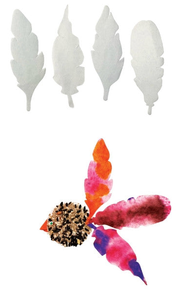 Color Diffusing Paper Feathers 80Pcs