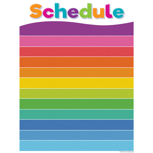 Colorful Schedule Write-On/Wipe-Off Chart