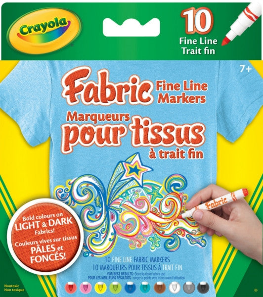 Crayola® 10 Fabric Markers - Fine Line