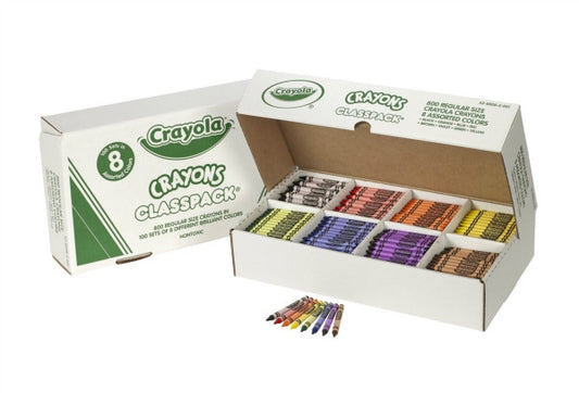 Crayola® Classpack Crayons - Regular Size (800 Pk, 8 Colours)