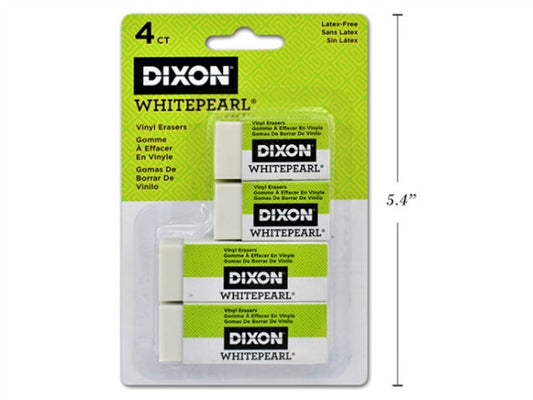 Dixon White Vinyl Erasers Small and Regular 4PC