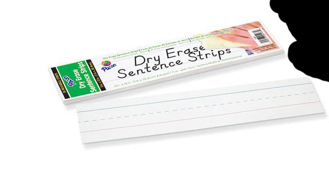 Dry Erase Sentence Strips - White (30 Strips) 3" x 12"