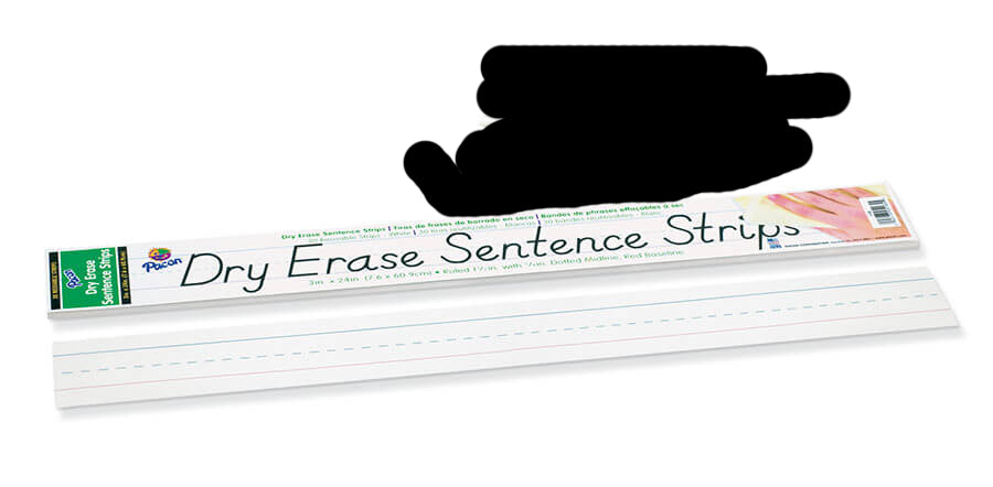 Dry Erase Sentence Strips - White (30 Strips) 3" x 24"