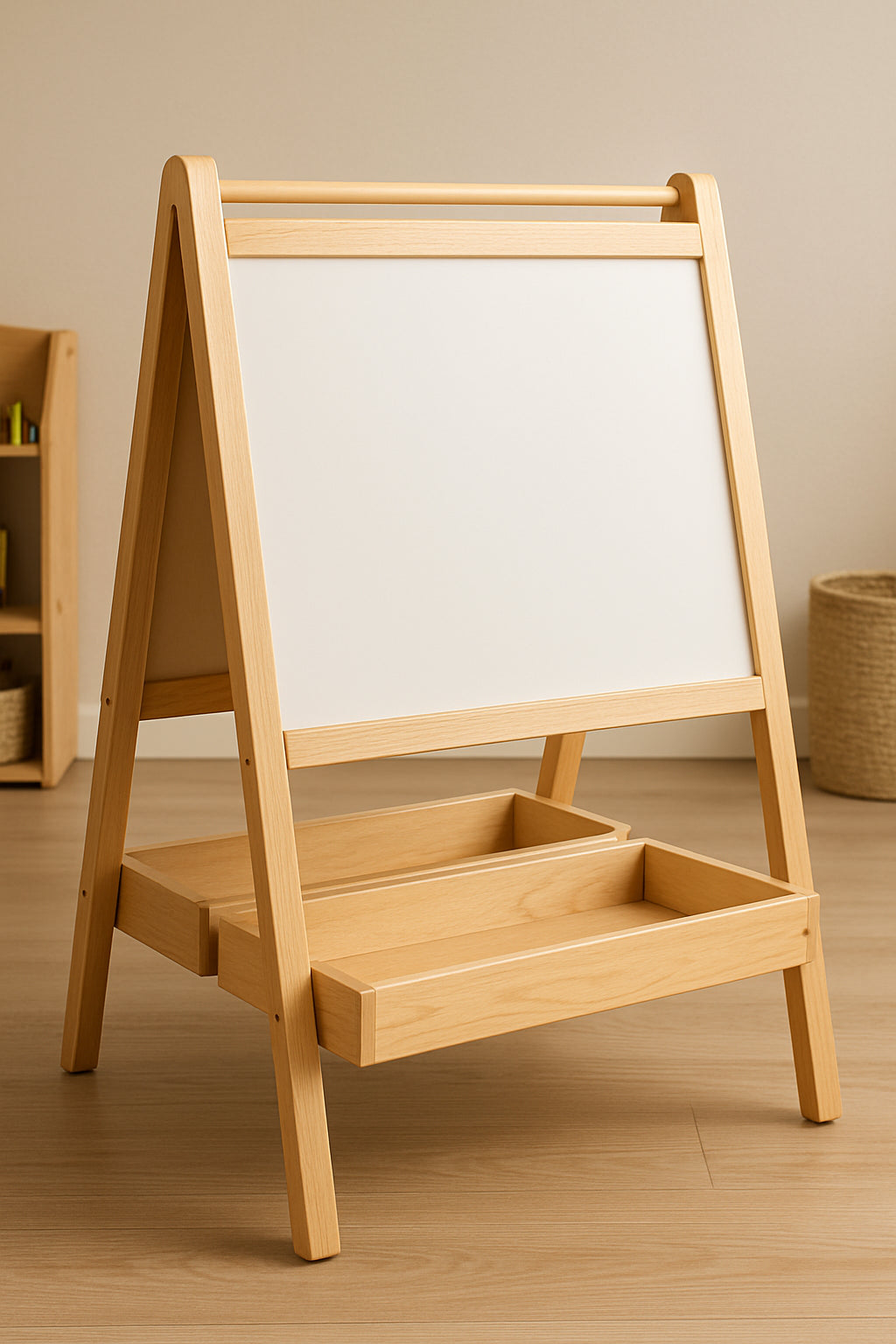 Dual Easel with Wooden Trays