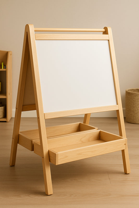Dual Easel with Wooden Trays