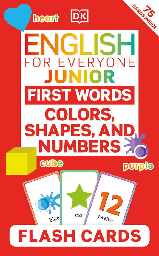 English for Everyone Junior First Words Colours, Shapes and Numbers Flash Cards