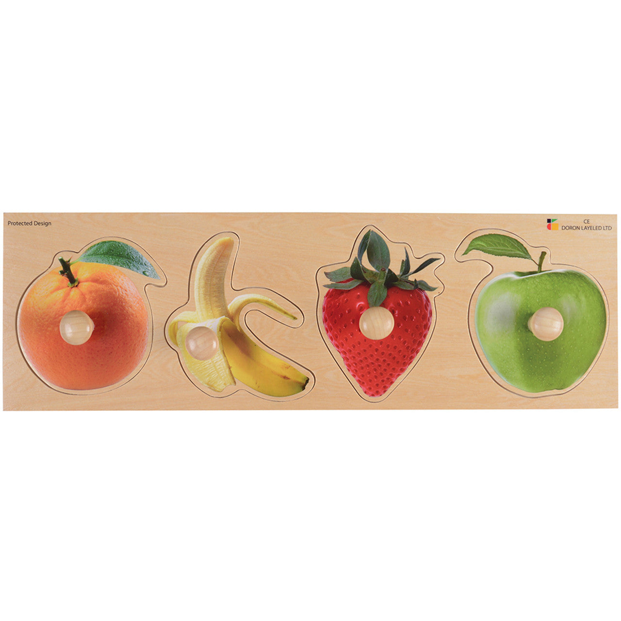 Extra Wide Knobbed Puzzle - Fruits