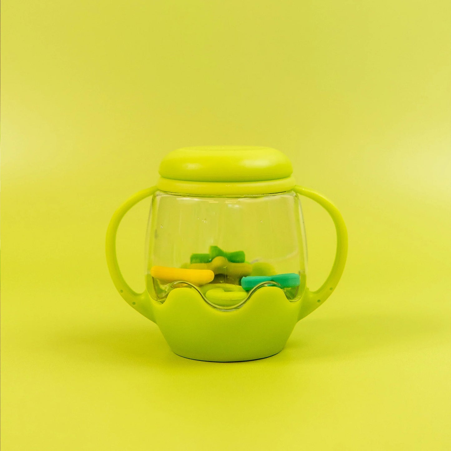 Mini Sensory Play Jar with Silicone Fillers - Green