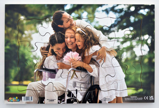Family Hugging Woman in Wheelchair - Puzzle