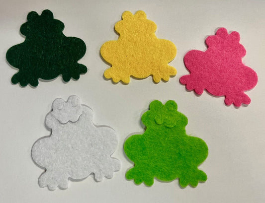 Felt Frog Stickers - 2"H (50 per bag)