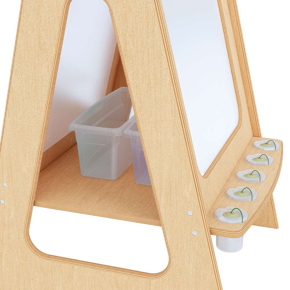 Seoras Birch Double Sided Painting Easel with Clear Tubs