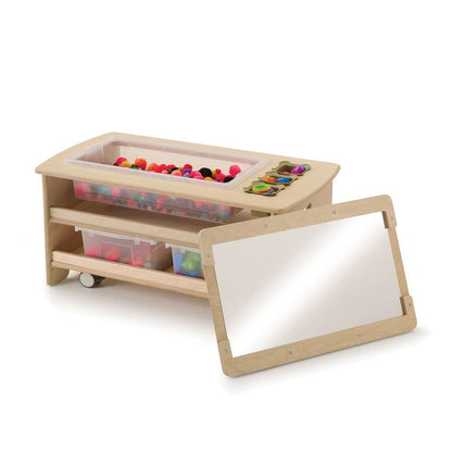 Seoras Birch Sensory Table with Clear Tubs - Toddler (with Castors)