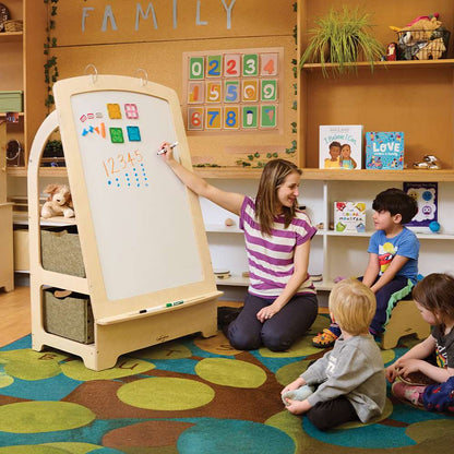 Seoras Birch Teaching Easel with Softouch Storage Bins