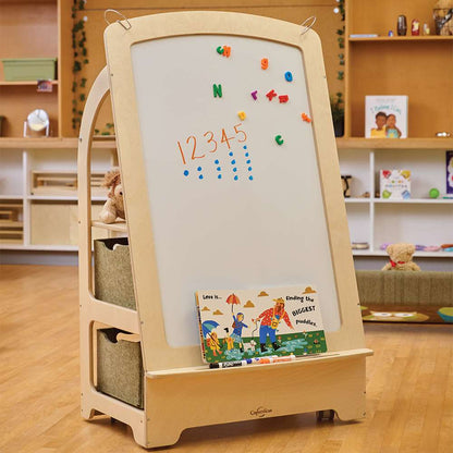 Seoras Birch Teaching Easel with Softouch Storage Bins
