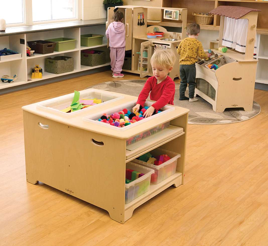 Seoras Birch Double Wide Sensory Table - Preschool