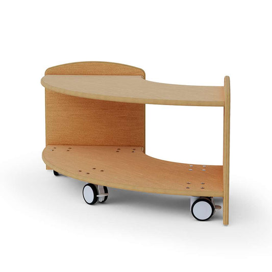 Seoras 1-Level 90 Degree Curved Corner Shelf with Castors