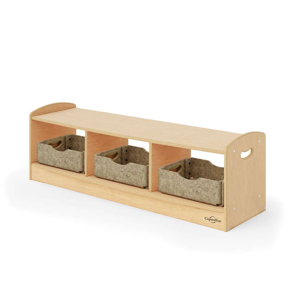 Seoras 1-Level Open Back Staggered Shelf (Solid Kickplate)