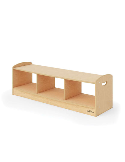 Seoras 1-Level Open Back Staggered Shelf with Castors (Solid Kickplate)