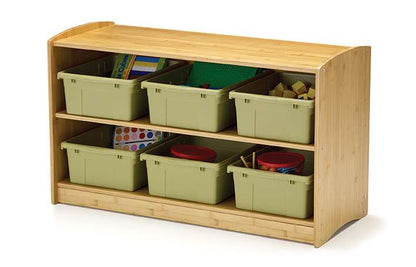 Bamboo Shelving Unit and Tubs