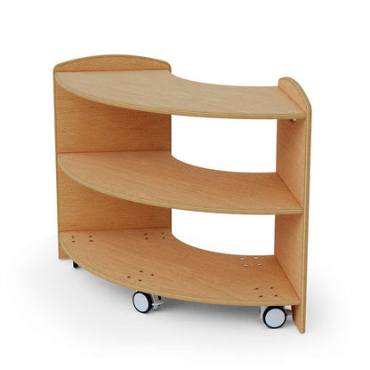 Seoras 2-Level 90 Degree Curved Corner Shelf with Castors